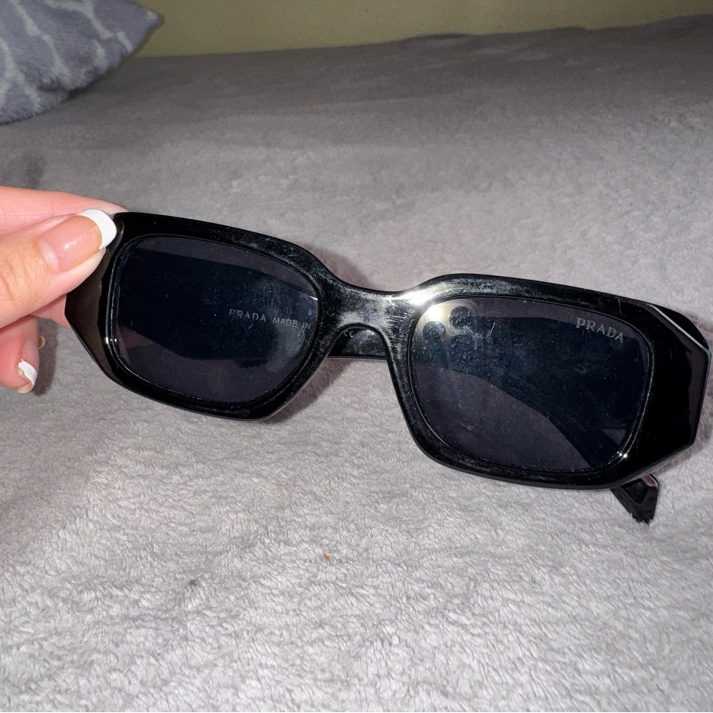 Prada Black Wide Rectangular Sunglasses - image 7